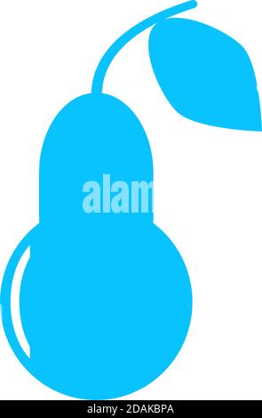 Pear icon flat. Blue pictogram on white background. Vector illustration symbol Stock Vector