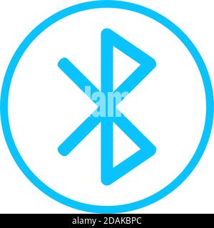Bluetooth icon flat. Blue pictogram on white background. Vector illustration symbol Stock Vector