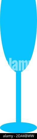 Goblet icon flat. Blue pictogram on white background. Vector illustration symbol Stock Vector