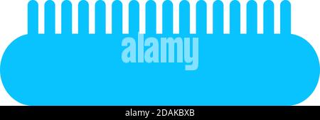 Comb icon flat. Blue pictogram on white background. Vector illustration symbol Stock Vector