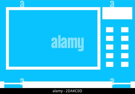 Microwave icon flat. Blue pictogram on white background. Vector illustration symbol Stock Vector