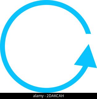 Refresh reload rotation loop icon flat. Blue pictogram on white background. Vector illustration symbol Stock Vector