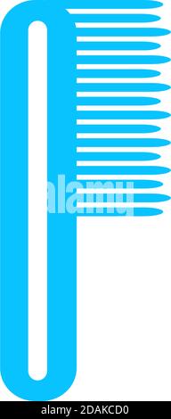 Comb icon flat. Blue pictogram on white background. Vector illustration symbol Stock Vector