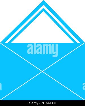Mail icon flat. Blue pictogram on white background. Vector illustration symbol Stock Vector