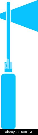 Tomahawk icon flat. Blue pictogram on white background. Vector illustration symbol Stock Vector