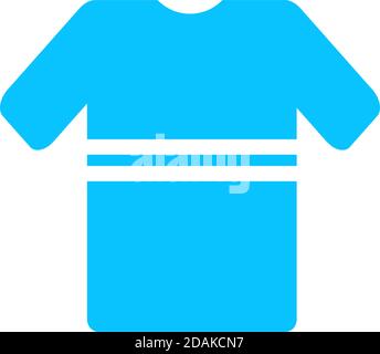 Tshirt with stripes icon flat. Blue pictogram on white background. Vector illustration symbol Stock Vector
