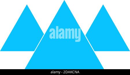 Pyramid icon flat. Blue pictogram on white background. Vector illustration symbol Stock Vector
