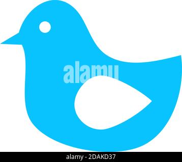 Bird icon flat. Blue pictogram on white background. Vector illustration symbol Stock Vector