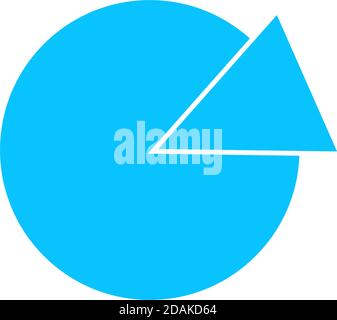 Pie chart icon flat. Blue pictogram on white background. Vector illustration symbol Stock Vector