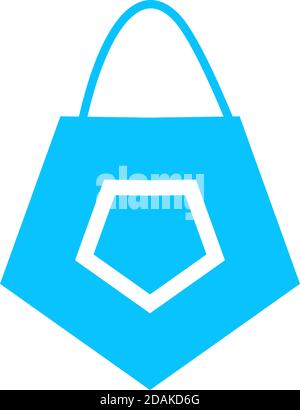 Bag icon flat. Blue pictogram on white background. Vector illustration symbol Stock Vector