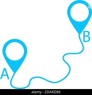 Map GPS icon flat. Blue pictogram on white background. Vector illustration symbol Stock Vector