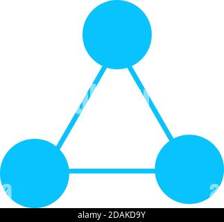Molecule icon flat. Blue pictogram on white background. Vector illustration symbol Stock Vector