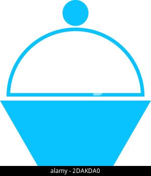 Cupcake icon flat. Blue pictogram on white background. Vector illustration symbol Stock Vector