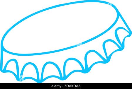 Cover of beer icon flat. Blue pictogram on white background. Vector illustration symbol Stock Vector