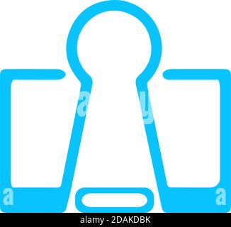 Binder clip icon flat. Blue pictogram on white background. Vector illustration symbol Stock Vector