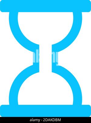 Hourglass icon flat. Blue pictogram on white background. Vector illustration symbol Stock Vector