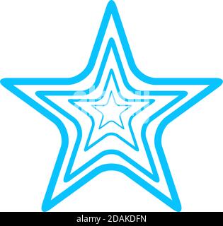 Star icon flat. Blue pictogram on white background. Vector illustration symbol Stock Vector