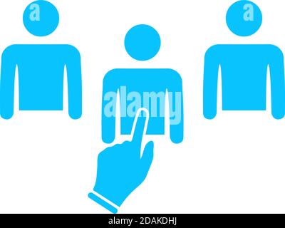 Chosen one icon flat. Blue pictogram on white background. Vector illustration symbol Stock Vector