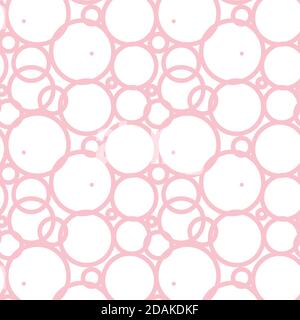 bright pink line geometric circle seamless pattern Stock Vector