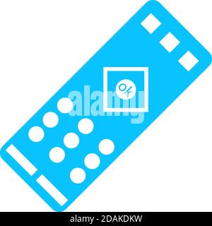 TV remote icon flat. Blue pictogram on white background. Vector illustration symbol Stock Vector