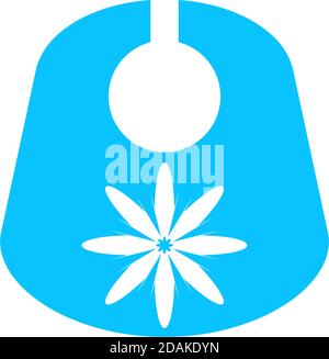 Baby bib icon flat. Blue pictogram on white background. Vector ...