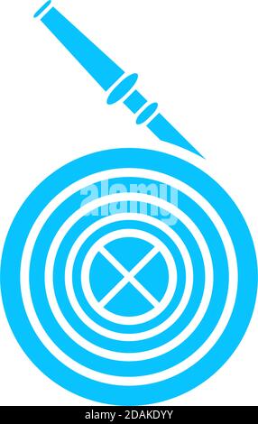 Water hose icon flat. Blue pictogram on white background. Vector illustration symbol Stock Vector