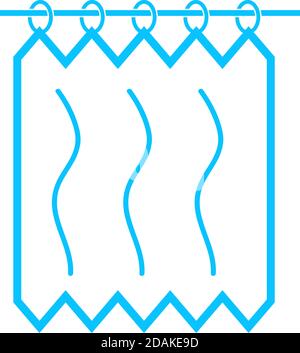 Shower Curtains icon flat. Blue pictogram on white background. Vector illustration symbol Stock Vector