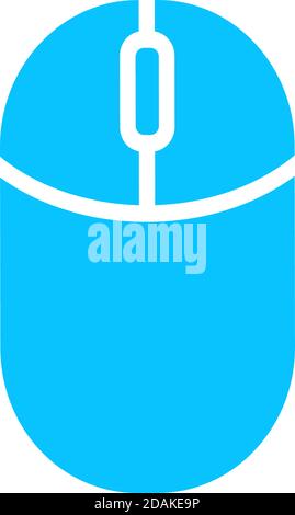Computer Mouse icon flat. Blue pictogram on white background. Vector illustration symbol Stock Vector