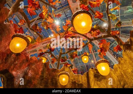 Las Vegas, OCT 30, 2020 - Autumn theme of the famous Bellagio Conservatory and Botanical Gardens Stock Photo