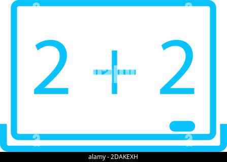 Whiteboard icon flat. Blue pictogram on white background. Vector illustration symbol Stock Vector