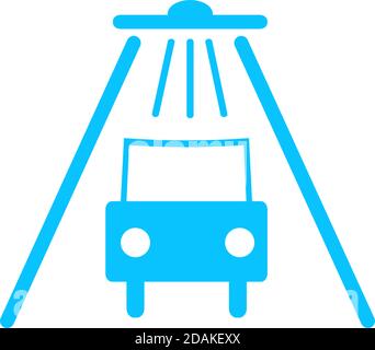 Car wash icon flat. Blue pictogram on white background. Vector illustration symbol Stock Vector