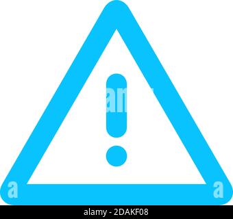 Exclamation danger icon flat. Blue pictogram on white background. Vector illustration symbol Stock Vector