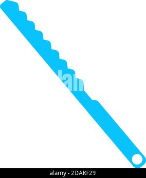 Bread knife icon flat. Blue pictogram on white background. Vector illustration symbol Stock Vector