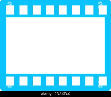 Film or Media icon flat. Blue pictogram on white background. Vector illustration symbol Stock Vector