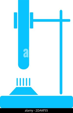 Tube on fire icon flat. Blue pictogram on white background. Vector illustration symbol Stock Vector