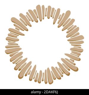 Abstract round meander, circular geometric ornament made of stones. Decorative pattern isolated on white background. Place for text. Vector color. Stock Vector