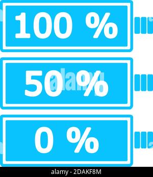 Battery icon flat. Blue pictogram on white background. Vector illustration symbol Stock Vector