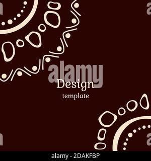 Invitation graphic card with abstract shapes. Australian art. Aboriginal painting style. Applicable for covers, posters, flyers, brochures. Ethnic. Stock Vector