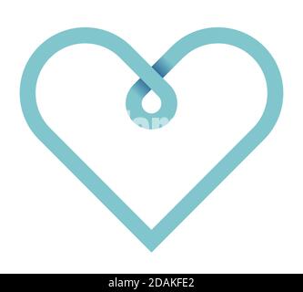 Heart icon, logo. Love symbol. Gradient vector logo of heart shape made of ribbon. Heart with drop. Love and mercy concept. Vector color illustration, Stock Vector
