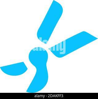 Secateurs, garden scissors icon flat. Blue pictogram on white background. Vector illustration symbol Stock Vector
