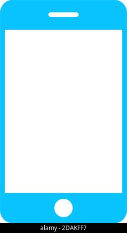 Mobile Phone icon flat. Blue pictogram on white background. Vector illustration symbol Stock Vector