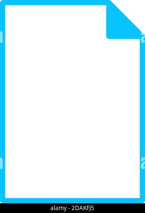 Blank sheet of paper icon flat. Blue pictogram on white background. Vector illustration symbol Stock Vector