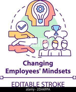 Changing employees mindsets concept icon Stock Vector