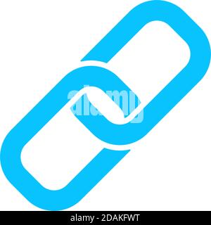 Chain icon flat. Blue pictogram on white background. Vector illustration symbol Stock Vector