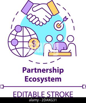 Partnership ecosystem concept icon Stock Vector