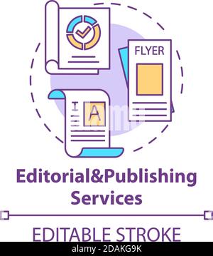 Editorial and publishing services concept icon Stock Vector