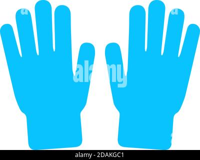 Hand icon flat. Blue pictogram on white background. Vector illustration symbol Stock Vector