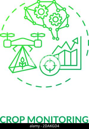 Crop monitoring concept icon Stock Vector