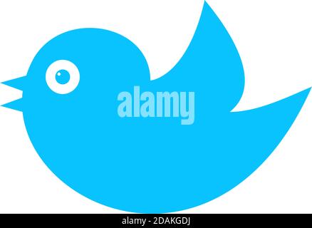 Bird icon flat. Blue pictogram on white background. Vector illustration symbol Stock Vector