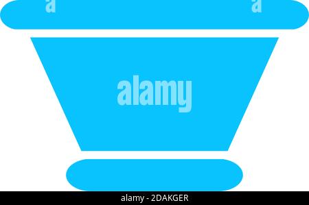 Clay pot icon flat. Blue pictogram on white background. Vector illustration symbol Stock Vector
